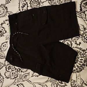 Black and Green Accented Drawstring Kids Shorts